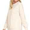 Zenana Full Size Fleece Hi-low Boyfriend Sweatshirts with Pockets Plus Size - CREAM