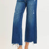 RISEN High Rise Crop Wide Leg Jeans - DARK