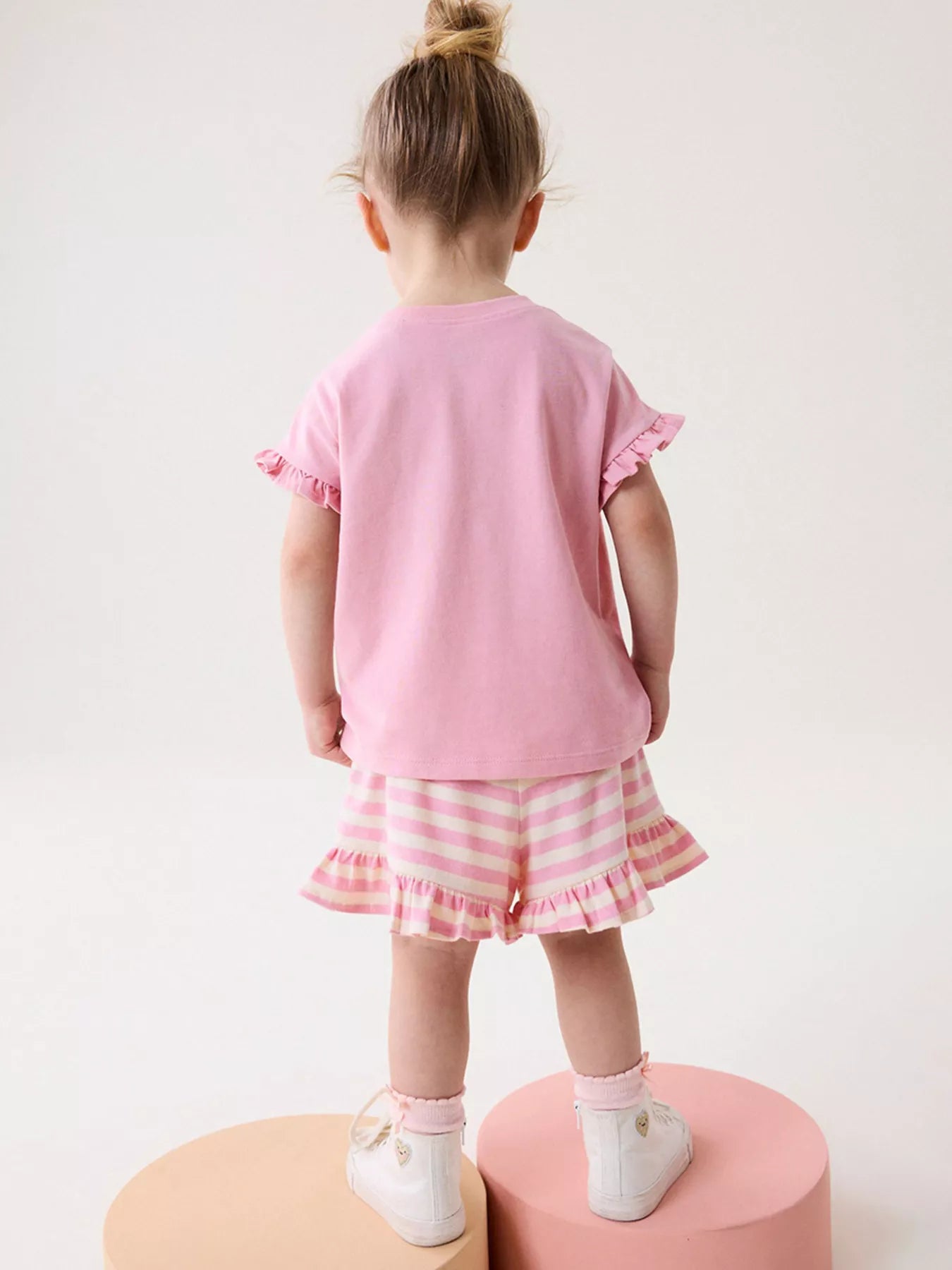 Children's Cute Bunny Applique Ruffle Trim Set - Farnelli