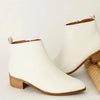 Beast Fashion PU Leather Block Heel Boots - White