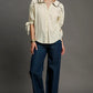 Umgee Full Size Embroidered Detail Button Down Shirt Plus Size - Farnelli