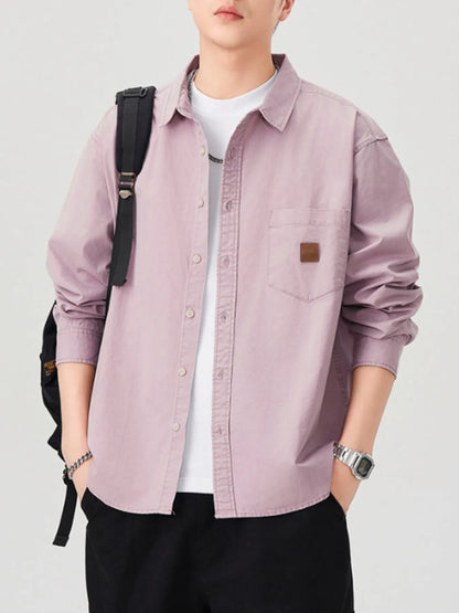 Men's Plus Size Button Up Long Sleeve Shirt - Farnelli