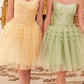 Ladivine 9310 Short A-Line Tiered Tulle Scoop Neckline Cocktail Dress