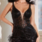 Ladivine 9312 Long Sexy Luxurious Sequin Gown Plunging Neck Side Slit