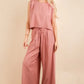 VERY J Solid Woven Top & Pants Set - Farnelli
