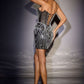 Ladivine 9318 Corset Inspired Bodice Fitted Mini Cocktail Dress