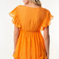 White Birch Full Size Short Sleeve Woven Layered Dress - Farnelli