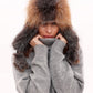 Genuine Silver Fox Fur Genuine Leather Hat