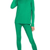 Zenana Microfiber Round Neck Top and Leggings Set - K GREEN