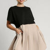 Umgee Full Size Round Neck Pleated Dress with Side Pockets Plus Size - Black