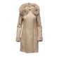 Gracies Hooded Sheepskin Shearling Jacket with Fox Fur