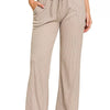 Zenana Ribbed Drawstring Lounge Pants - ASH MOCHA