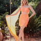 Juliet JT937R Dress One Shoulder Cape Sleeve Cocktail Sequin Gown