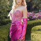 Juliet JT938R Dress Short Fitted Cocktail Metallic Corset Bodice