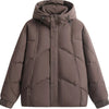 Men's Plus Size Hooded Padded Puffer Jacket - Brown