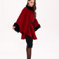Genuine Scandinavian Mink Fur Double Face Wool Poncho
