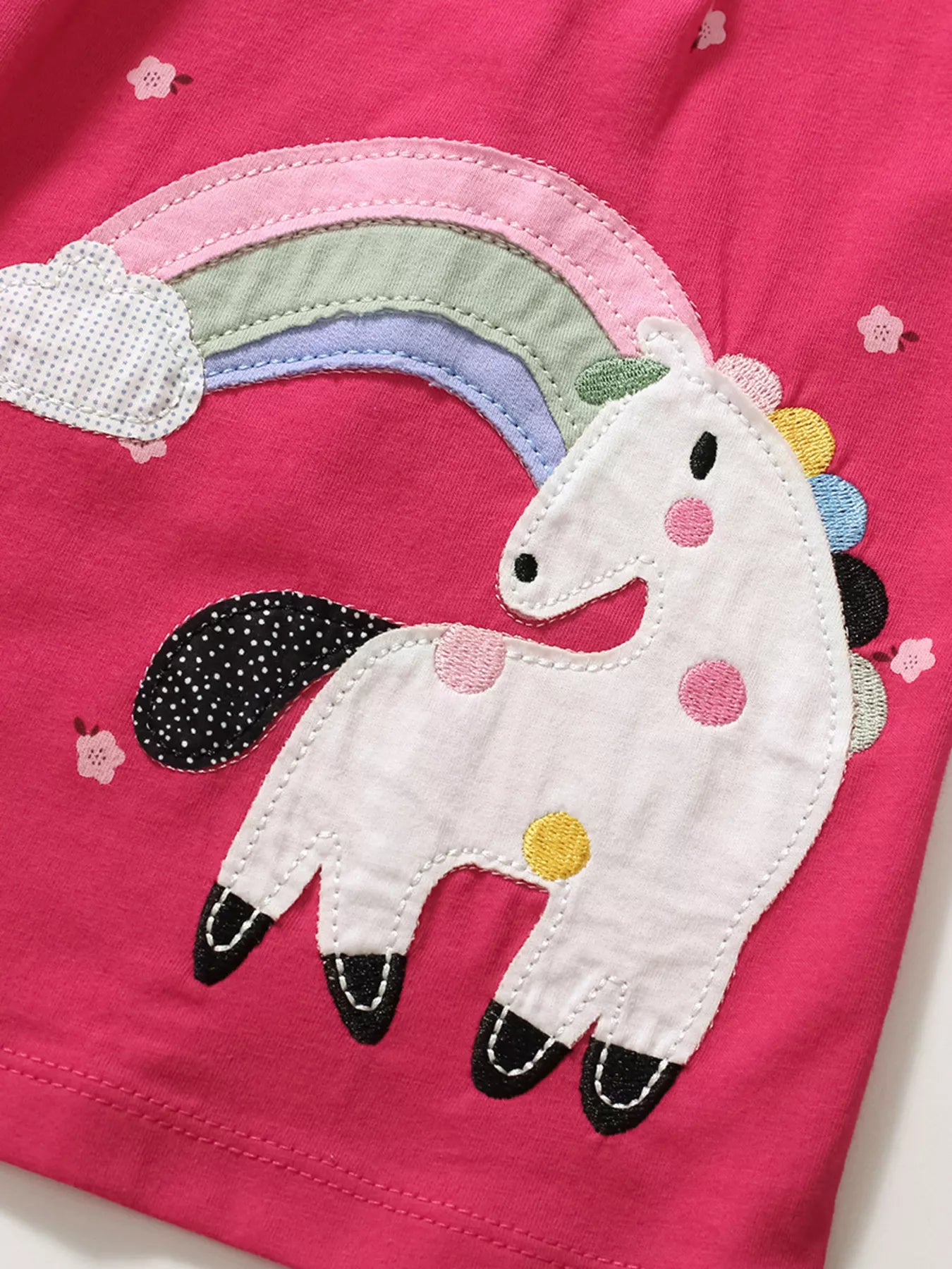 Children's Unicorn Rainbow Round Neck Casual Dress - Farnelli