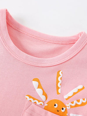 Children's Sun Round Neck Top and Shorts Set - Farnelli