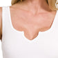 Zenana Seamless Split Neck Bra Tank Top - Farnelli