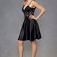 Juliet JT940R Dress V-Neck Leaf Lace Corset Bodice Satin Skirt