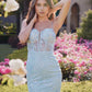 Juliet JT941R Dress Fitted Cocktail Gown with Leaf Lace Corset Bodice