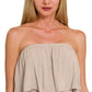 Zenana Woven Crinkle Strapless Maxi Dress - Farnelli