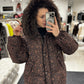 Ember Genuine Fur Trim Down Fill Jacket in Leo