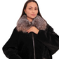 Palermo Genuine Astrakhan Silver Fox Trim Coat