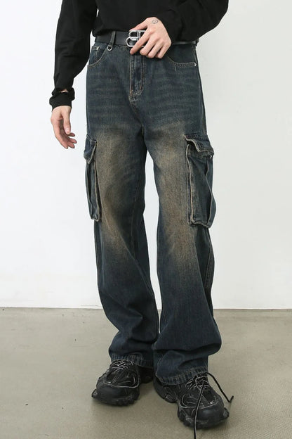Men's Baggy Jeans with Cargo Pockets - Farnelli