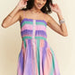 Davi & Dani Multi Color Ombre Printed Bodice Button Up Dress - Farnelli