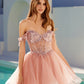 Juliet JT947L Short Off the Shoulder Homecoming A-Line Dress