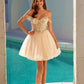 Juliet JT947L Short Off the Shoulder Homecoming A-Line Dress