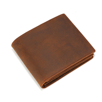 Men's Leather Short Business First Layer Cowhide Ladies Wallets
