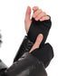 Cyrus Genuine Fur Trim Down Fill Coat in Black
