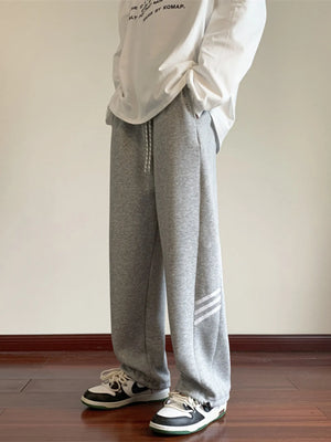 Men's Full Size Casual Loose Fit Sweatpants with Stripes Plus Size - Farnelli