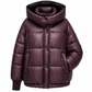 Reversible Hooded Bio-Down Jacket in Burgundy/Black
