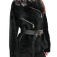 Bari Genuine Astrakhan Silver Fox Trim Coat