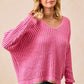 BiBi V-Neck Sweater with Colorful Trim - Farnelli