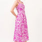And The Why Square Neck Belted Floral Printed Midi Dress - Farnelli