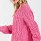 SAGE + FIG Cable-Knit Long Sleeve Sweater - Farnelli