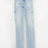 Judy Blue Full Size High Waist Straight Cargo Jeans - Light
