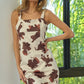 BiBi Cow Print Elastic Shoulder Strap Dress - Farnelli