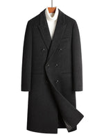 Men's Plus Size Double-Breasted Wool Overcoat - Farnelli