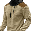 Men's Full Size Drawstring Contrast Shoulder Panels Hoodie Plus Size - Apricot