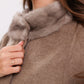 Genuine Scandinavian Mink Fur Double Face Wool Poncho