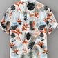 Men's Plus Size Printed Short Sleeve Button-Up Shirt - Farnelli