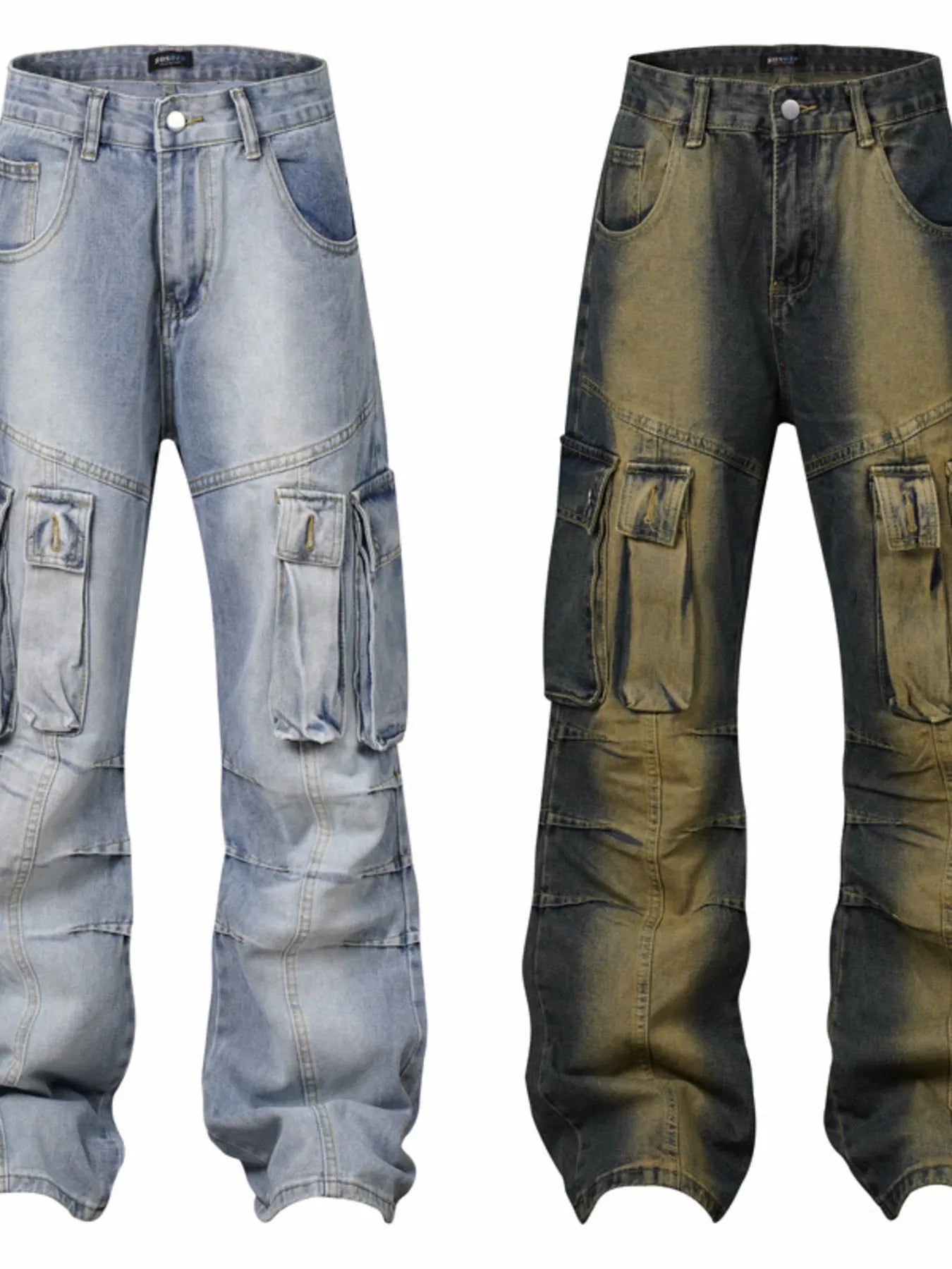 Men's Wide Leg Cargo Jeans - Farnelli