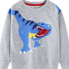 Children's Dinosaur Crew Neck Sweatshirt - Light Gray