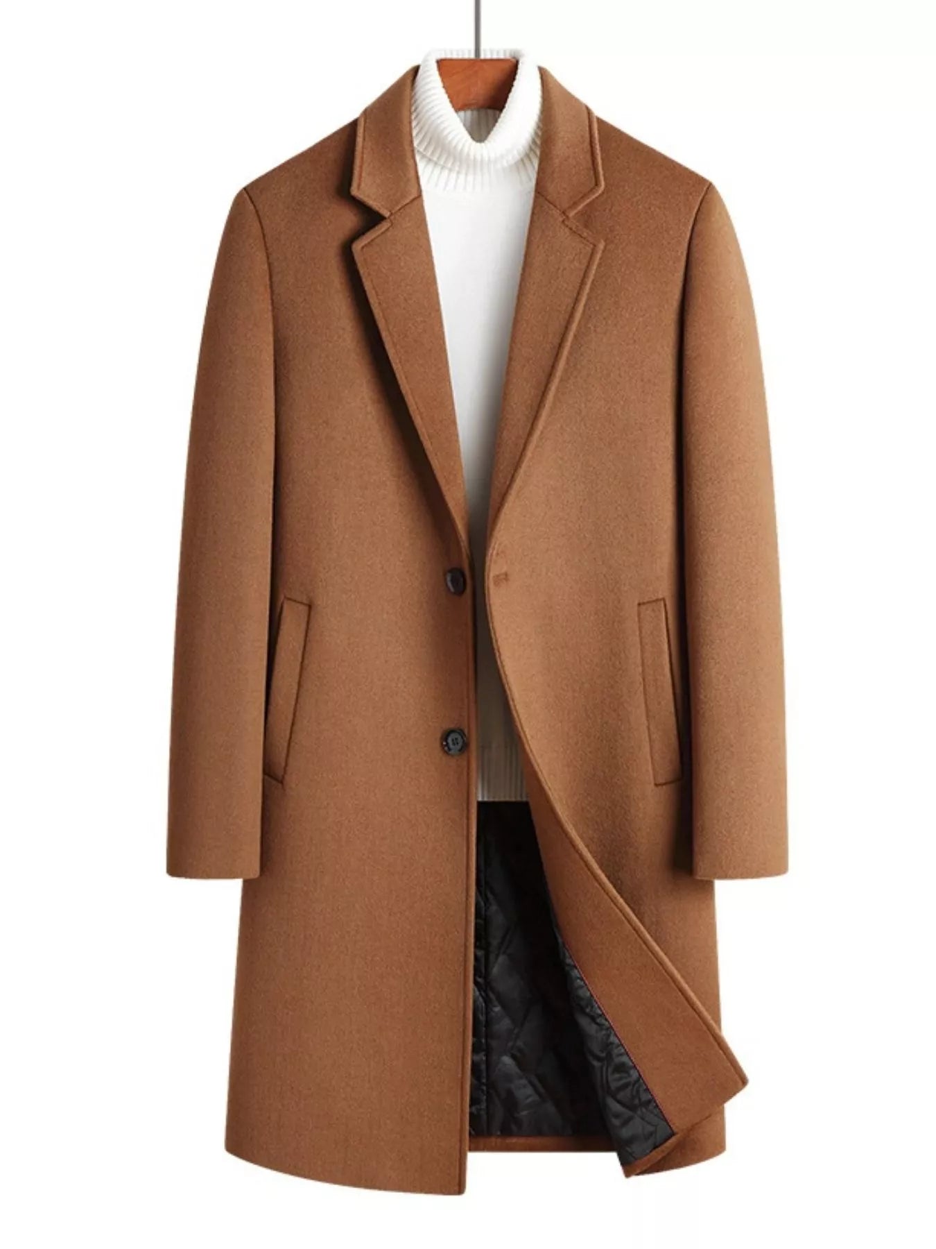 Men's Plus Size Classic Button Up Overcoat - Farnelli