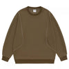 Men's Plus Size Round Neck Long Sleeve Sweatshirt - Khaki